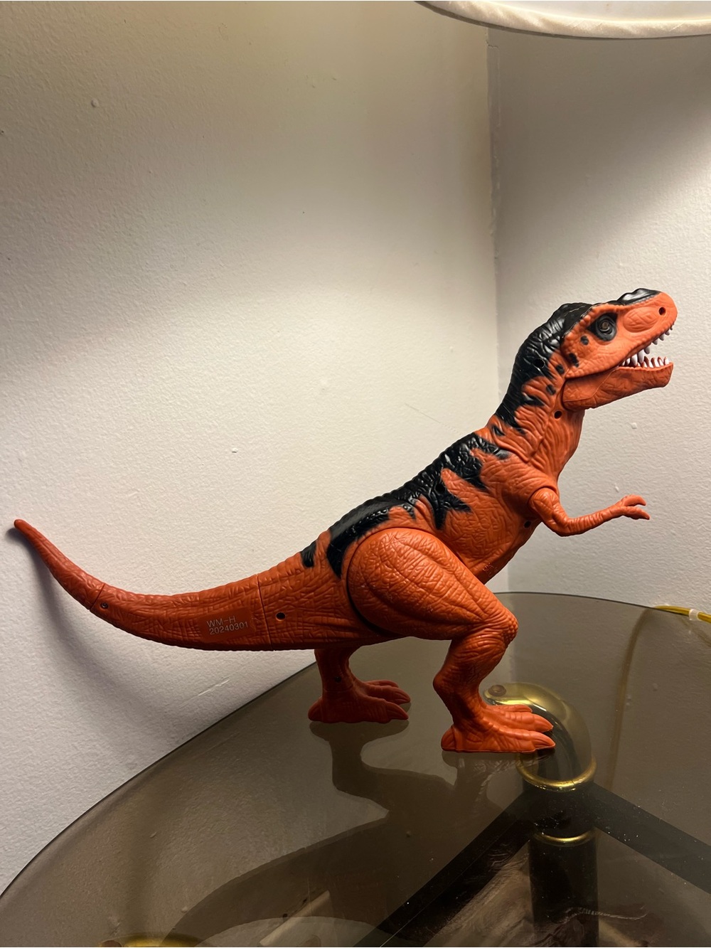 Orange T-Rex Reptile Toy Figure - Durable Plastic Dinosaur for Pets & Decor